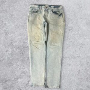 True Craft Distressed Men's Faded Blue Straight Jeans